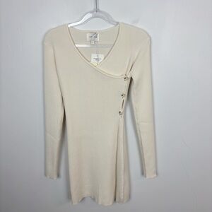 VEILED New York Rachel Ribbed Split Hem Top Size Small